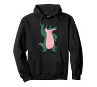 Cool Crocodile Rock On Funny Reptile Vintage Design Pullover Hoodie