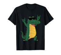 Cool Crocodile Rock On Retro Style Funny Reptile Design T-Shirt