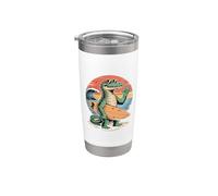 Cool Crocodile Surfer Sunset Ocean Vibes Retro Stainless Steel Insulated Tumbler