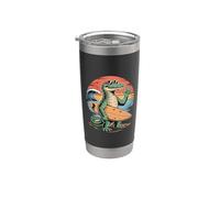Cool Crocodile Surfer Sunset Ocean Vibes Retro Stainless Steel Insulated Tumbler