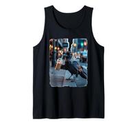 Cool Crow Drinking Iced Coffee Urban Night Street Tank Top