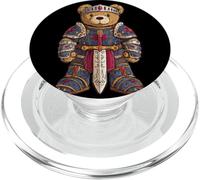 Cool Crusades Teddy in Knight Armor and Sword Costume PopSockets PopGrip for MagSafe
