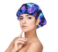 cool crystal Skull flower Silk Bonnet for Sleeping Women Men - Adjust Satin Bonnet for Sleeping, Soft Comfrt Hair Bonnet for Sleeping