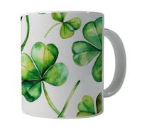 Cool Custom Mug Four Leaves Clovers Ireland St. Patrick's Day Coffee Cups Personalised Porcelain Cup for Celebration Colleague 330ml