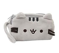 Cool Cute Cartoon Creative Cat Pencil Case, Makeup Pouch, Cosmetic Bag, Gift, Short Plush Large Capacity Stationery, for Girls & Boys, Teenagers or Kids, for School, Home or University (Gray)