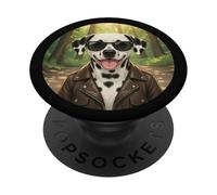 Cool Cute Funny Dalmatian Dog Puppy with Sunglasses PopSockets Adhesive PopGrip