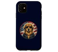 Cool Cute Tibet Mastiff Dog Puppy Sunglasses USA Flag Case for iPhone 11