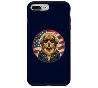 Cool Cute Tibet Mastiff Dog Puppy Sunglasses USA Flag Case for iPhone 7 Plus/8 Plus