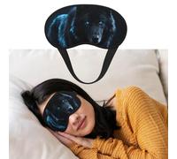 Cool Cyan Black Wolf Eye Masks for Sleep Soft Comfort Sleep Masks with Elastic Strap Adjustable Blackout Eye Shade Covers for Women Men Travel/Sleeping