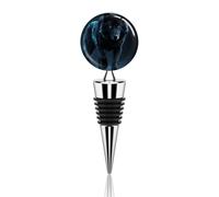 Cool Cyan Black Wolf Wine Stoppers Elegant Zinc Alloy Wine Corks Vacuum Seal to Preserve Freshness, Reusable Decorative Stoppers for Bar, Holiday Party, Wedding & Gifts
