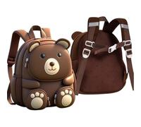 Cool&D Baby Backpack Nursery Backpack Cartoon Pattern School Bag Anti-lost Backpack for Boys and Girls 1-6 Years, bear brown l30*22*10cm, 20*11*24, Rucksack