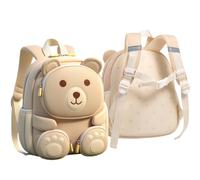 Cool&D Baby Backpack Nursery Backpack Cartoon Pattern School Bag Anti-lost Backpack for Boys and Girls 1-6 Years, bear beige l30*22*10cm, 20*11*24, Rucksack