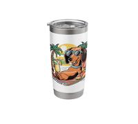 Cool Dachshund Dog on the Beach Stainless Steel Insulated Tumbler