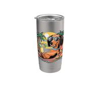 Cool Dachshund on the Beach Stainless Steel Insulated Tumbler