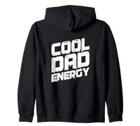 Cool Dad Energy Funny Fathers Day Humor Style Zip Hoodie