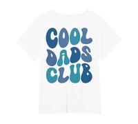 Cool Dads Club On Back | Groovy Retro Wave T-Shirt, Women's Plus, White, 1X