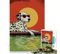 Cool Dalmatian Dog with Sunglasses Jigsaw Puzzles for Adults1000 Pieces Mindful Game, Fine Cut, Happy Challenge, Xmas Gift (50x75cm)
