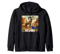 Cool Desert Nevada Costume with Bighorn Sheep Graphic Zip Hoodie
