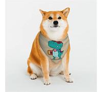 Cool Dino Playing Skateboard Dog Bandanas,Triangle Reversible Pet Scarf for Boy and Girl,Bandana for Small Medium Large and Extra Large Dogs Medium