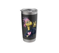Cool Dinosaur Funny Reptile Peace Sign Graphic Playful Sharp Stainless Steel Insulated Tumbler