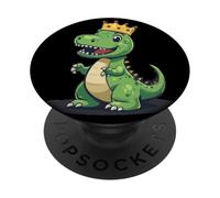 Cool Dinosaur King with Crown Costume for Kingdom Lovers PopSockets Adhesive PopGrip