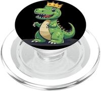 Cool Dinosaur King with Crown Costume for Kingdom Lovers PopSockets PopGrip for MagSafe