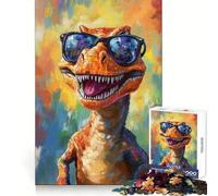 Cool Dinosaur Portrait Adult Jigsaw Puzzles1000 Pieces Stress Relief Play, Precise Joint, Hard Challenge, Ideal Decor (50x75cm)