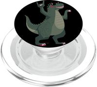 Cool Dinosaur T Rex Rock Hand Sign Punk Mascot Graphic With PopSockets PopGrip for MagSafe