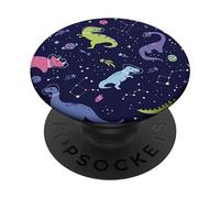 Cool Dinosaurs Pattern Design Dino Gifts For Kids On Navy PopSockets Adhesive PopGrip