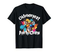 Cool Dirndl Lederhose Kostüm JGA Sekt Hirsch Bier Party Crew T-Shirt