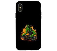 Cool distressed Fire breathing dragon EDM DJ turntable music Case for iPhone X/XS