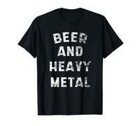 Cool Distressed Vintage Beer and Heavy Metal Music Drinking T-Shirt