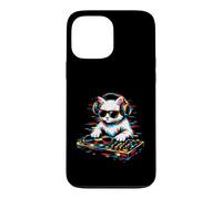 Cool DJ Cat Music Mixing Headphones Turntable Design Case for iPhone 13 Pro Max