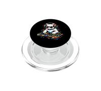 Cool DJ Cat Music Mixing Headphones Turntable Design PopSockets PopGrip for MagSafe