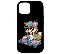 Cool Dj Fox Spinning Decks Night Vibes Case for iPhone 15