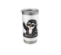 Cool DJ Penguin Techno Music Dance Party Stainless Steel Insulated Tumbler