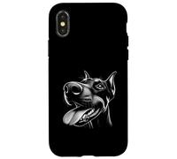 Cool Doberman Sticking Tongue Out in Playful Defiance Face Case for iPhone X/XS