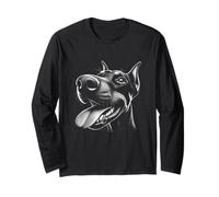 Cool Doberman Sticking Tongue Out in Playful Defiance Face Long Sleeve T-Shirt