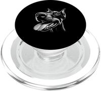 Cool Doberman Sticking Tongue Out in Playful Defiance Face PopSockets PopGrip for MagSafe