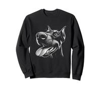 Cool Doberman Sticking Tongue Out in Playful Defiance Face Sweatshirt