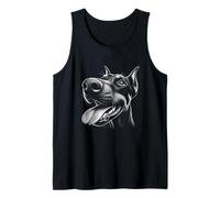 Cool Doberman Sticking Tongue Out in Playful Defiance Face Tank Top