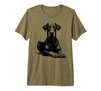 Cool Doberman with Floppy Ears in Lying Pose Premium T-Shirt