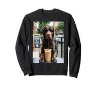 Cool Dog Enjoying Coffee with Sunglasses Vibes Sweatshirt