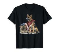 Cool Dog with America Clothes for Man and Woman T-Shirt