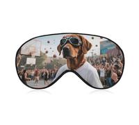 Cool Dog with Sunglasses Sleep Mask for Women Men, Soft Eye Mask with Adjustable Strap for Sleeping, Light Blocking Travel Blindfold for Nap Comfortable Eye Cover for Home Office