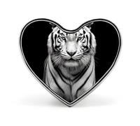 Cool Dolphin Lapel Pin Cute Heart Brooch Badge Fashion Tie Tack Pin for Hats, Clothing, Bags Unique Accessories Gift for Men & Women, Black And White Tiger, Love form