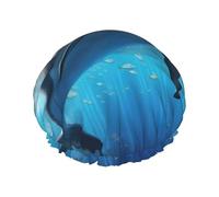 Cool dolphin print Bath cap Large bath cap Fit for all lengths of hair Protects hair bath cap Reusable