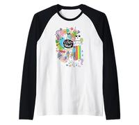 Cool Doodle Graphic Color Cartoon Teen Girls Raglan Baseball Tee