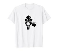 Cool Doomsday Apocalypse Armageddon Gas Mask Value Graphic T-Shirt, Men, White, XL