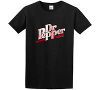 Cool Dr Pepper Cotton Round Neck Tee Shirt for Men L Black